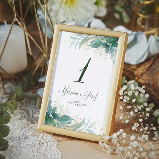 TABLICZKA na stolik z personalizacją kolekcja ślubna Wedding (+złota ramka)